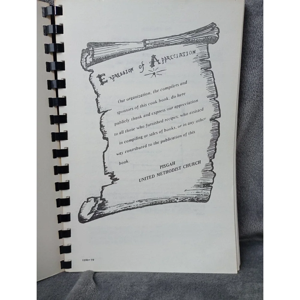 Pisgah United Methodist Church Kernersville, NC Cookbook 1979 Squirrel, Oppossum